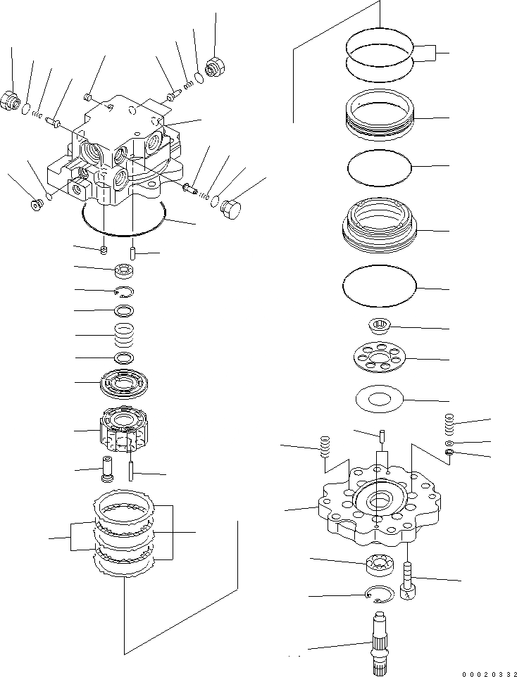 Схема запчастей Komatsu MX272 - МОТОР ПОВОРОТА (/) ОСНОВН. КОМПОНЕНТЫ И РЕМКОМПЛЕКТЫ