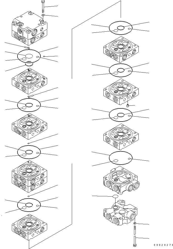 Схема запчастей Komatsu MX272 - ОСНОВН. КЛАПАН (9-КЛАПАН) (/) ОСНОВН. КОМПОНЕНТЫ И РЕМКОМПЛЕКТЫ