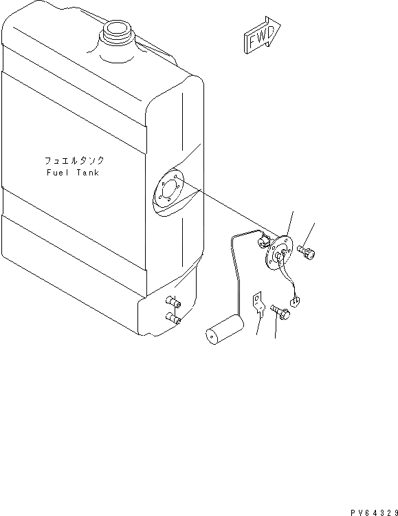 Схема запчастей Komatsu MX27 - ТОПЛИВН. GAUGE ТОПЛИВН. БАК. AND КОМПОНЕНТЫ