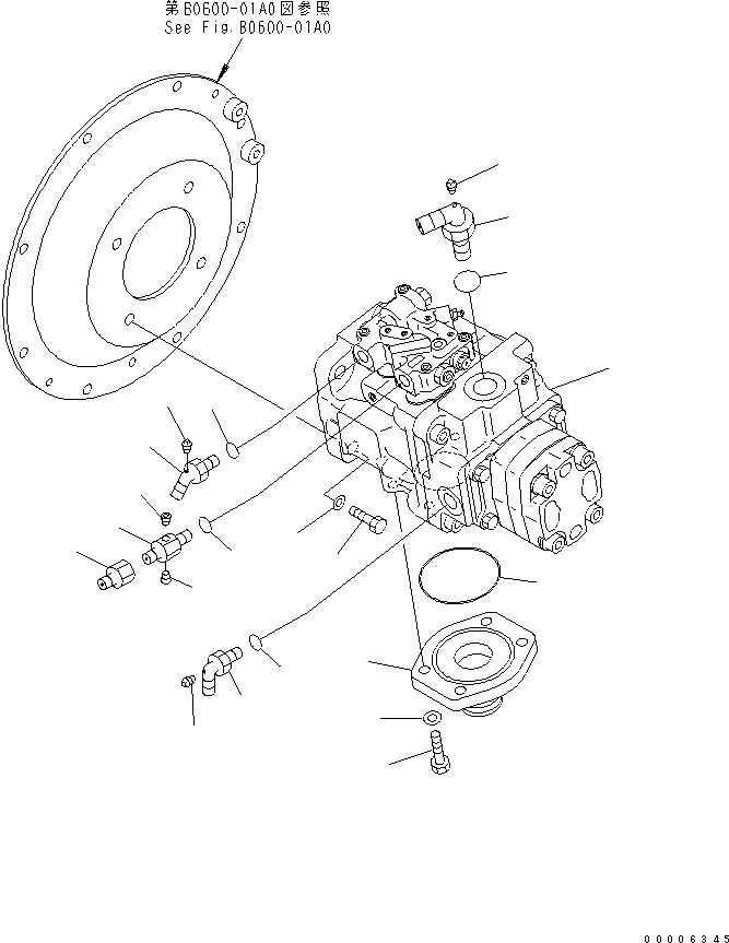 Схема запчастей Komatsu MX27 - ОСНОВН. НАСОС И КОМПОНЕНТЫ ГИДРАВЛИКА