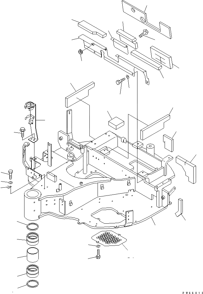 Схема запчастей Komatsu MX27 - ОСНОВНАЯ РАМА ОСНОВНАЯ РАМА И ЕЕ ЧАСТИ