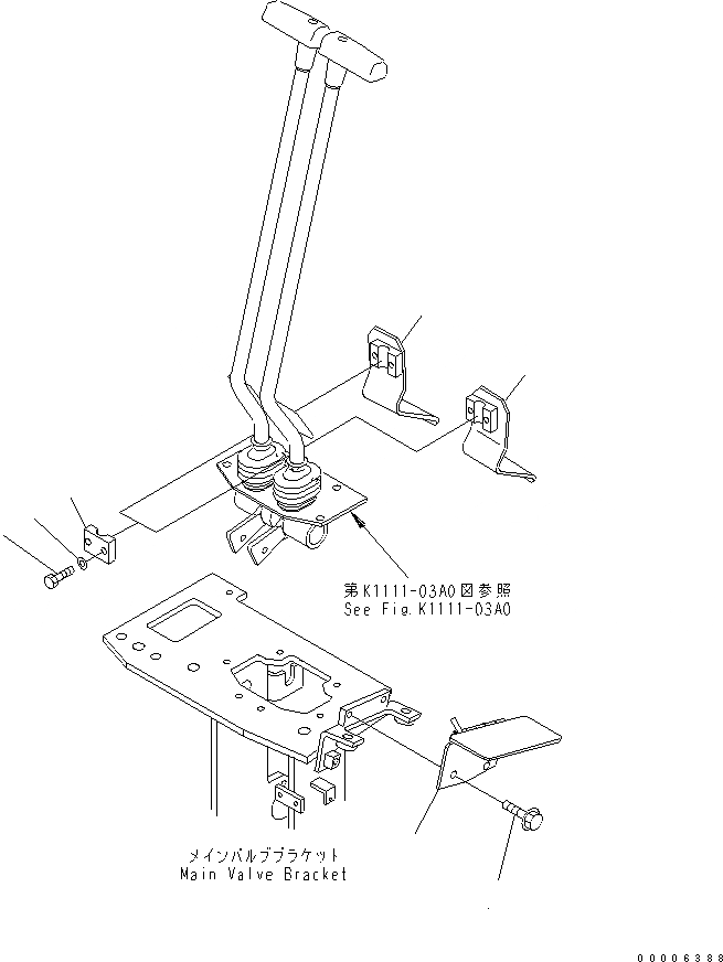 Схема запчастей Komatsu MX27 - ПЕДАЛЬ ХОДА КАБИНА ОПЕРАТОРА И СИСТЕМА УПРАВЛЕНИЯ