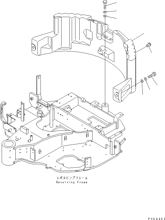Схема запчастей Komatsu MX27 - ПРОТИВОВЕС ЧАСТИ КОРПУСА