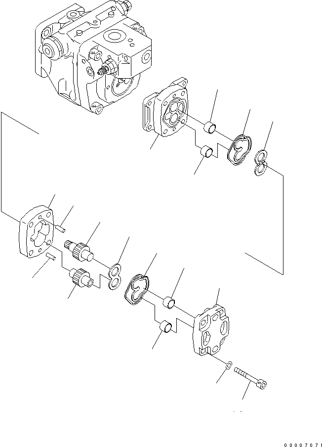 Схема запчастей Komatsu MX27 - ОСНОВН. НАСОС (/) ОСНОВН. КОМПОНЕНТЫ И РЕМКОМПЛЕКТЫ
