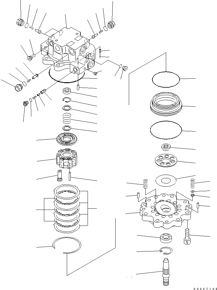 Схема запчастей Komatsu MX27 - МОТОР ПОВОРОТА (/) ОСНОВН. КОМПОНЕНТЫ И РЕМКОМПЛЕКТЫ