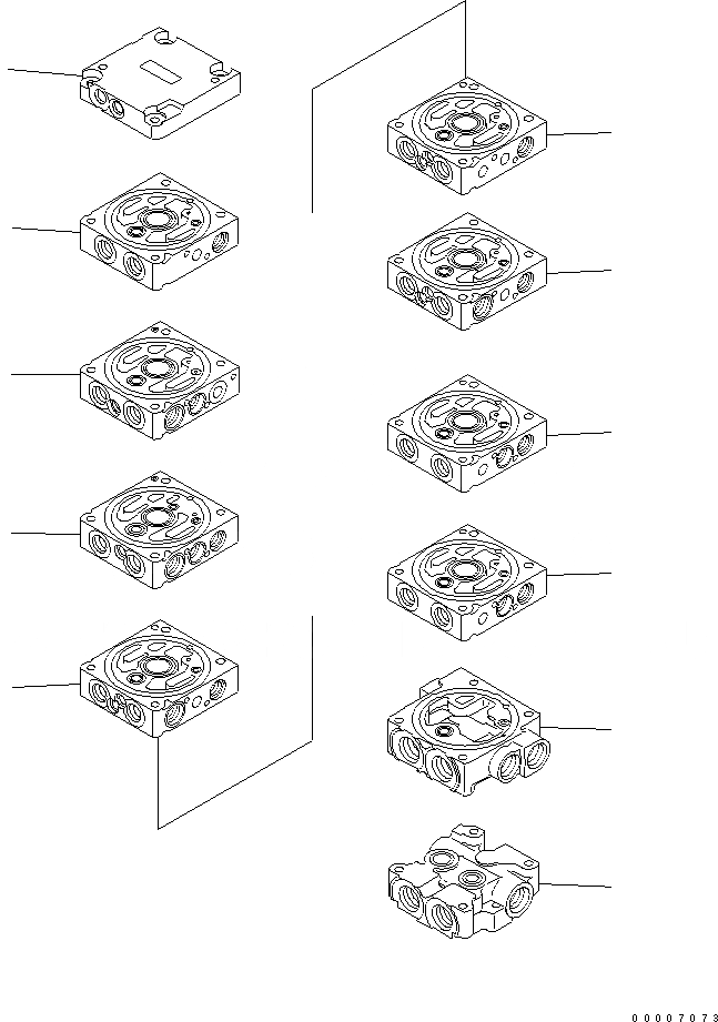 Схема запчастей Komatsu MX27 - ОСНОВН. КЛАПАН (8-КЛАПАН) (/) ОСНОВН. КОМПОНЕНТЫ И РЕМКОМПЛЕКТЫ