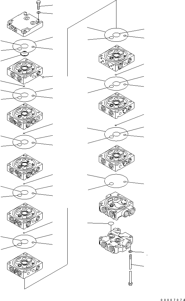 Схема запчастей Komatsu MX27 - ОСНОВН. КЛАПАН (8-КЛАПАН) (/) ОСНОВН. КОМПОНЕНТЫ И РЕМКОМПЛЕКТЫ