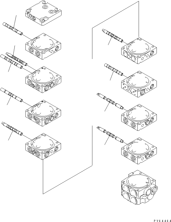 Схема запчастей Komatsu MX27 - ОСНОВН. КЛАПАН (8-КЛАПАН) (/) ОСНОВН. КОМПОНЕНТЫ И РЕМКОМПЛЕКТЫ