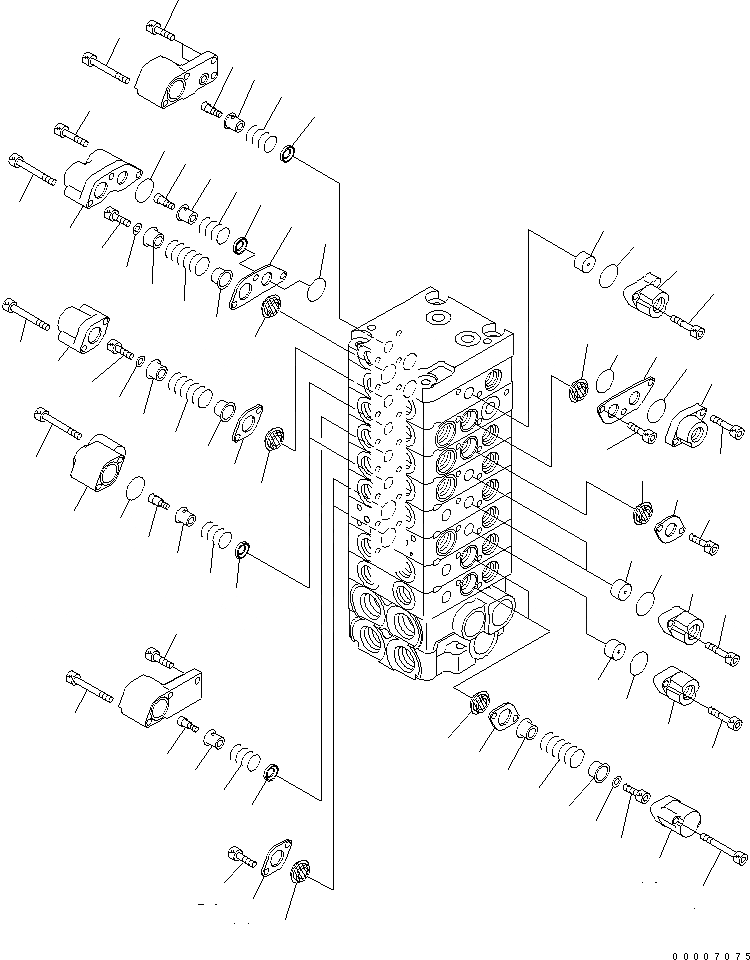 Схема запчастей Komatsu MX27 - ОСНОВН. КЛАПАН (8-КЛАПАН) (/) ОСНОВН. КОМПОНЕНТЫ И РЕМКОМПЛЕКТЫ