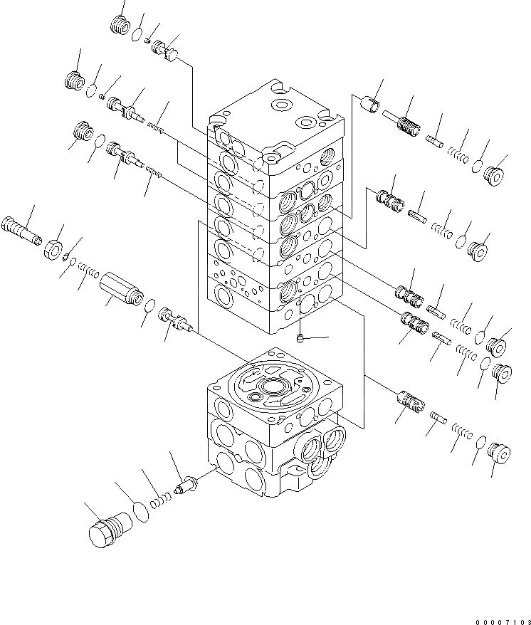 Схема запчастей Komatsu MX27 - ОСНОВН. КЛАПАН (8-КЛАПАН) (8/) ОСНОВН. КОМПОНЕНТЫ И РЕМКОМПЛЕКТЫ