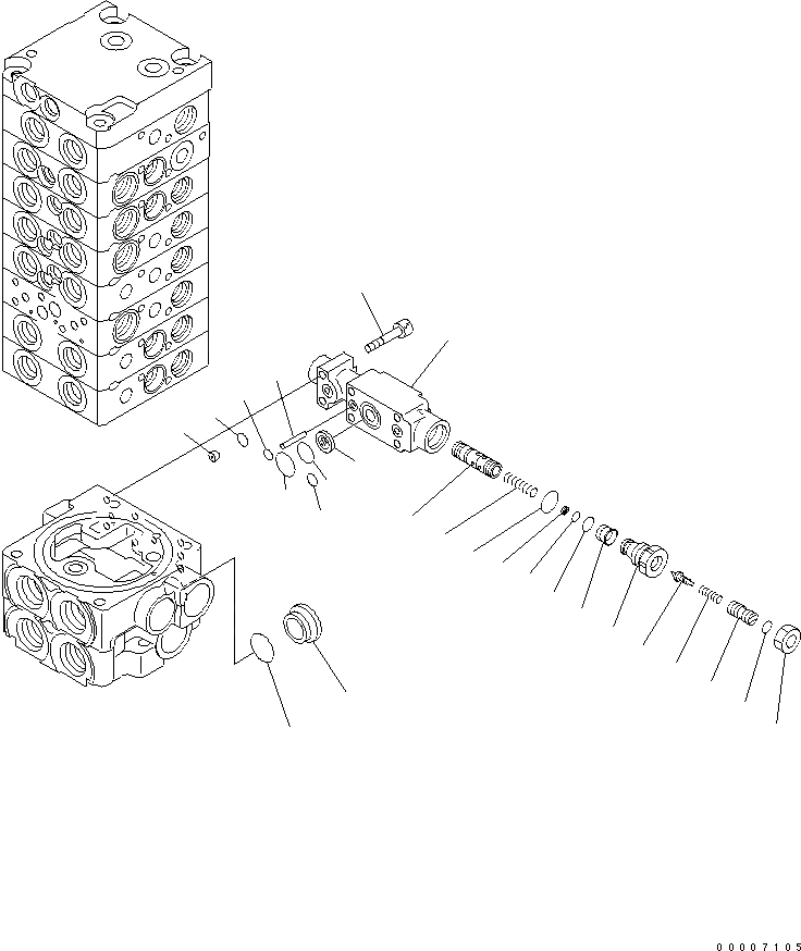 Схема запчастей Komatsu MX27 - ОСНОВН. КЛАПАН (8-КЛАПАН) (/) ОСНОВН. КОМПОНЕНТЫ И РЕМКОМПЛЕКТЫ