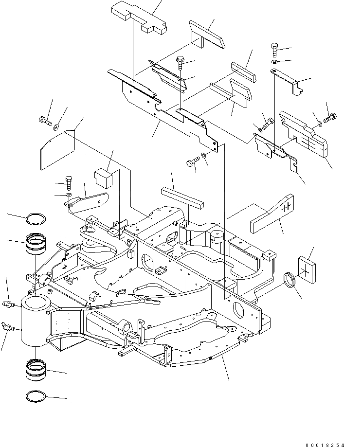 Схема запчастей Komatsu MX352 - ОСНОВНАЯ РАМА ОСНОВНАЯ РАМА И ЕЕ ЧАСТИ