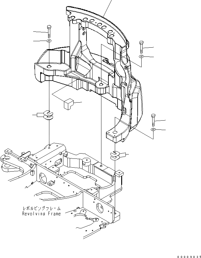 Схема запчастей Komatsu MX352 - ПРОТИВОВЕС ЧАСТИ КОРПУСА