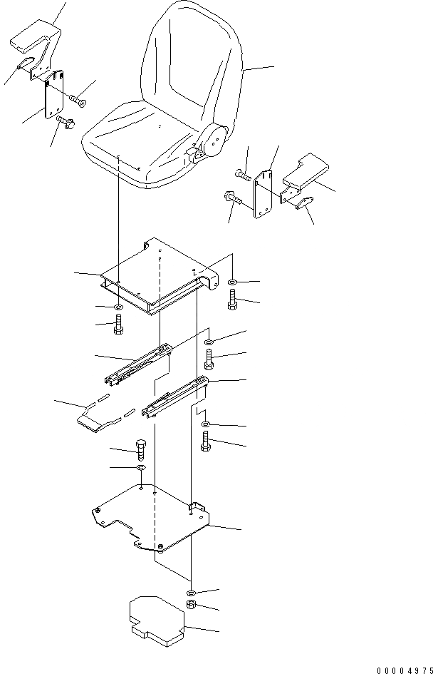 Схема запчастей Komatsu MX35 - СИДЕНЬЕ ОПЕРАТОРА (ФИКС. ТИП) КАБИНА ОПЕРАТОРА И СИСТЕМА УПРАВЛЕНИЯ