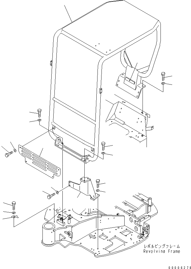 Схема запчастей Komatsu MX35 - TOPS НАВЕС КАБИНА ОПЕРАТОРА И СИСТЕМА УПРАВЛЕНИЯ