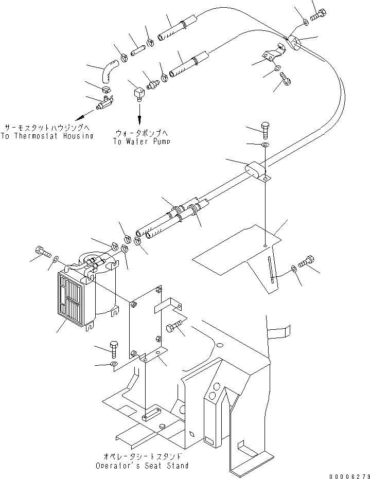Схема запчастей Komatsu MX35 - ПЕЧКА И ТРУБЫ КАБИНА ОПЕРАТОРА И СИСТЕМА УПРАВЛЕНИЯ