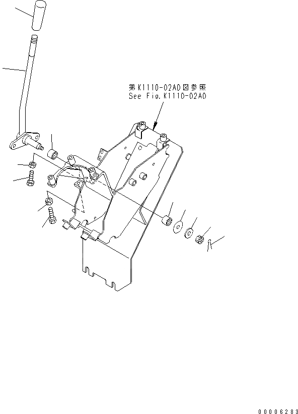 Схема запчастей Komatsu MX35 - ОСНОВН. КОНСТРУКЦИЯ (РЫЧАГ УПРАВЛЕНИЯ ОТВАЛОМ) КАБИНА ОПЕРАТОРА И СИСТЕМА УПРАВЛЕНИЯ