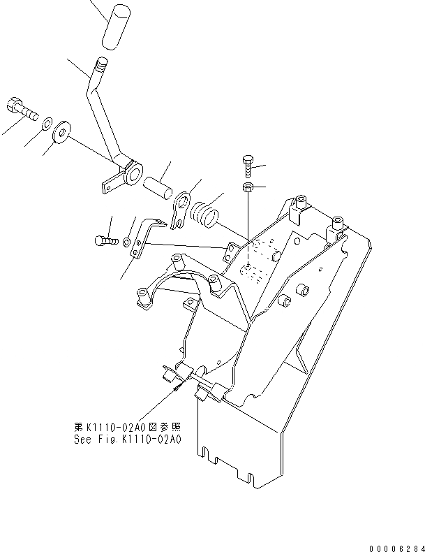 Схема запчастей Komatsu MX35 - ОСНОВН. КОНСТРУКЦИЯ (РЫЧАГ УПРАВЛ-Я ПОДАЧЕЙ ТОПЛИВА) КАБИНА ОПЕРАТОРА И СИСТЕМА УПРАВЛЕНИЯ