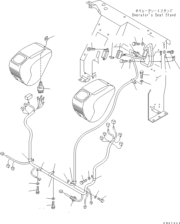 Схема запчастей Komatsu MX35 - ОСНОВН. КОНСТРУКЦИЯ (ЭЛЕКТРОПРОВОДКА) КАБИНА ОПЕРАТОРА И СИСТЕМА УПРАВЛЕНИЯ