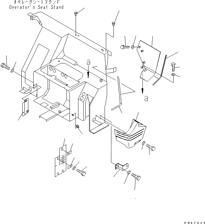Схема запчастей Komatsu MX35 - ОСНОВН. КОНСТРУКЦИЯ (OPERATOR&S СИДЕНЬЕ СТОЙКА COVER) (КАБИНА) КАБИНА ОПЕРАТОРА И СИСТЕМА УПРАВЛЕНИЯ