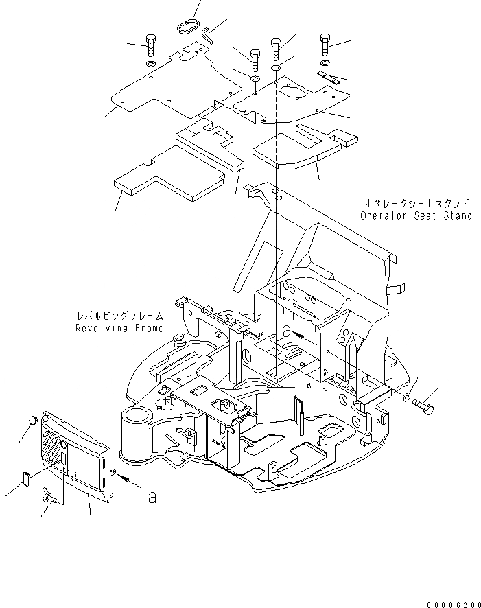 Схема запчастей Komatsu MX35 - ПОКРЫТИЕ ПОЛА (ПОЛ КАБИНЫ) (КАБИНА) КАБИНА ОПЕРАТОРА И СИСТЕМА УПРАВЛЕНИЯ