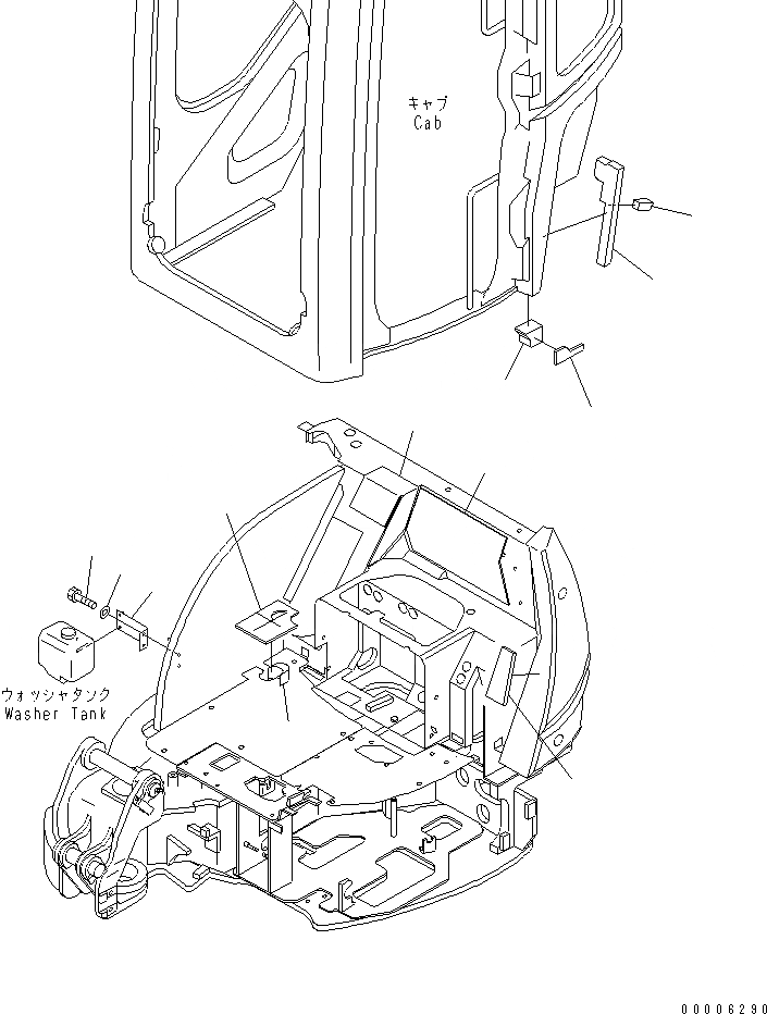 Схема запчастей Komatsu MX35 - ПОКРЫТИЕ ПОЛА (ВНУТР. УПЛОТНЕНИЕ) (КАБИНА) КАБИНА ОПЕРАТОРА И СИСТЕМА УПРАВЛЕНИЯ