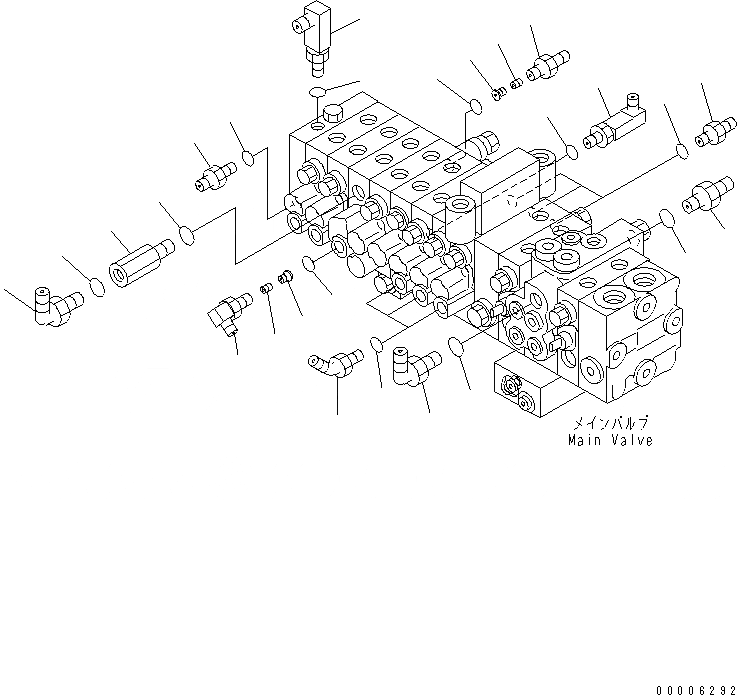Схема запчастей Komatsu MX35 - РАБОЧ. УПРАВЛ-Е (КЛАПАН ПАТРУБОК) КАБИНА ОПЕРАТОРА И СИСТЕМА УПРАВЛЕНИЯ