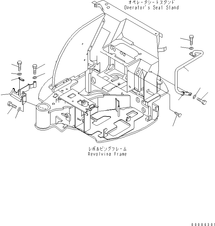 Схема запчастей Komatsu MX35 - ПОРУЧНИ КАБИНА ОПЕРАТОРА И СИСТЕМА УПРАВЛЕНИЯ