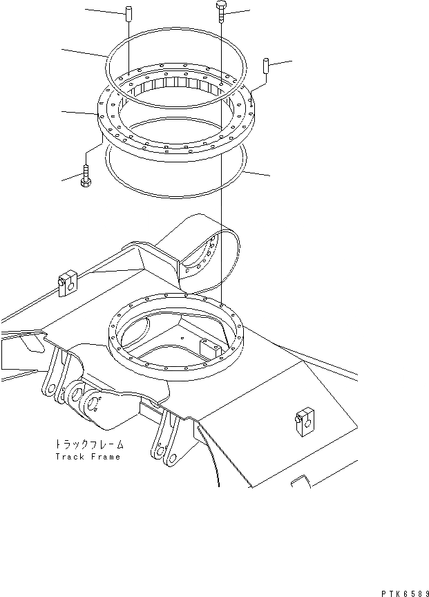 Схема запчастей Komatsu MX35 - ПОВОРОТН. КРУГ ПОВОРОТН. КРУГ И КОМПОНЕНТЫ