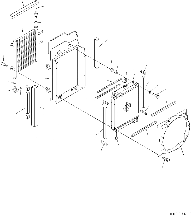 Схема запчастей Komatsu MX45 - ОХЛАЖД-Е (РАДИАТОР И МАСЛООХЛАДИТЕЛЬ) СИСТЕМА ОХЛАЖДЕНИЯ