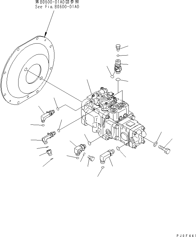 Схема запчастей Komatsu MX45 - ОСНОВН. НАСОС (КРЕПЛЕНИЕ И СОЕДИН-Е) ГИДРАВЛИКА