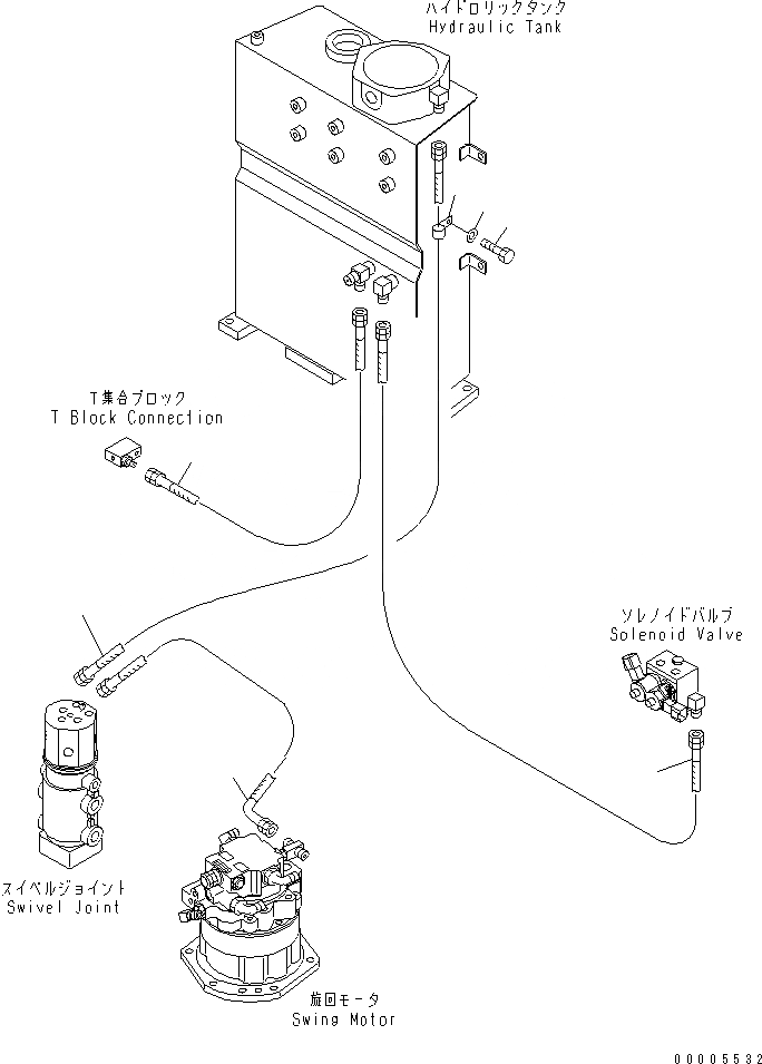 Схема запчастей Komatsu MX45 - ВОЗВРАТН. ЛИНИЯ ГИДРАВЛИКА