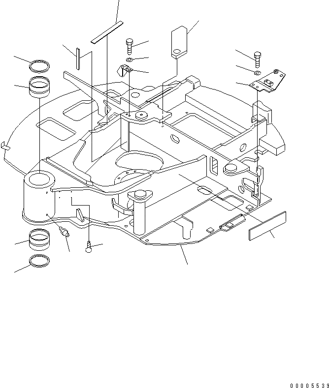 Схема запчастей Komatsu MX45 - ОСНОВНАЯ РАМА (КРОМЕ ЯПОН.) ОСНОВНАЯ РАМА И ЕЕ ЧАСТИ