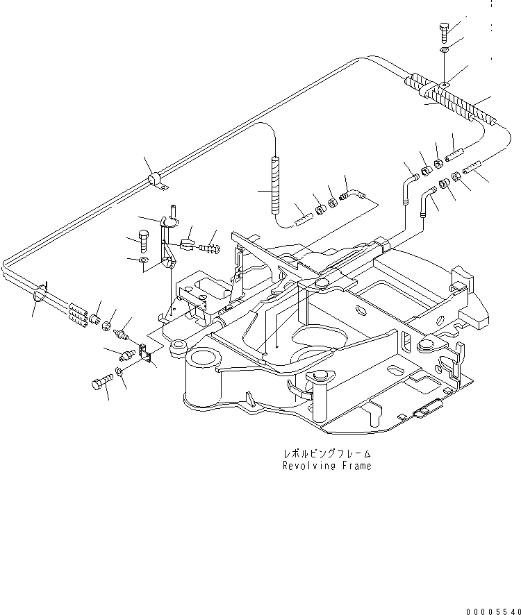 Схема запчастей Komatsu MX45 - ЛИНИЯ СМАЗКИ ОСНОВНАЯ РАМА И ЕЕ ЧАСТИ
