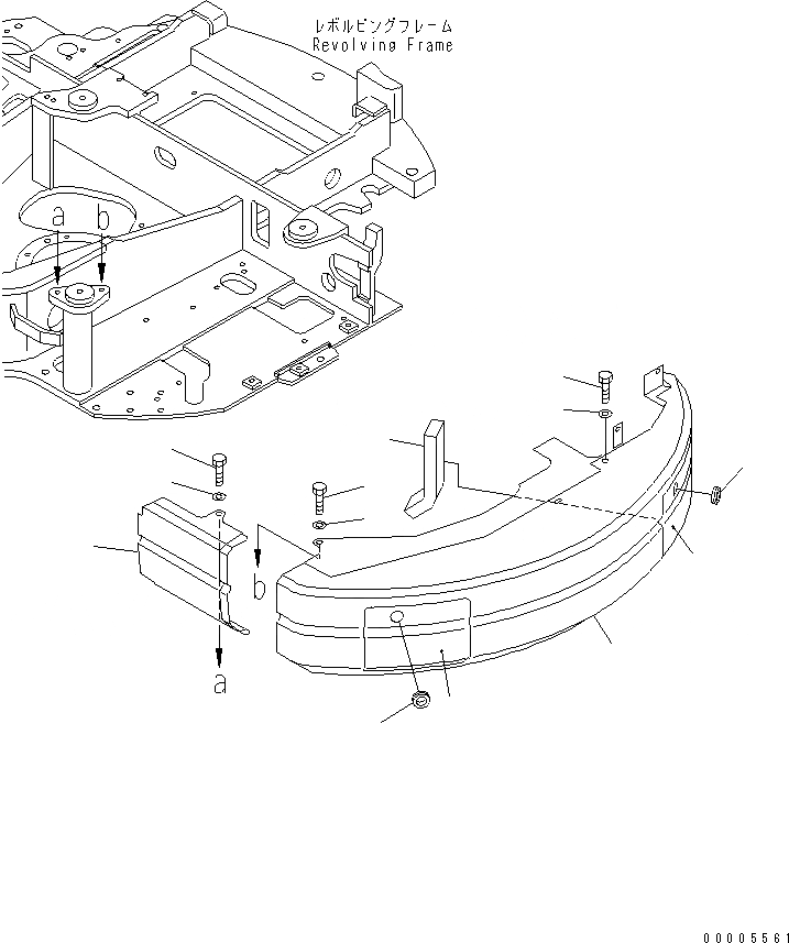 Схема запчастей Komatsu MX45 - ЛЕВ. КРЫШКА(КРОМЕ ЯПОН.) ЧАСТИ КОРПУСА