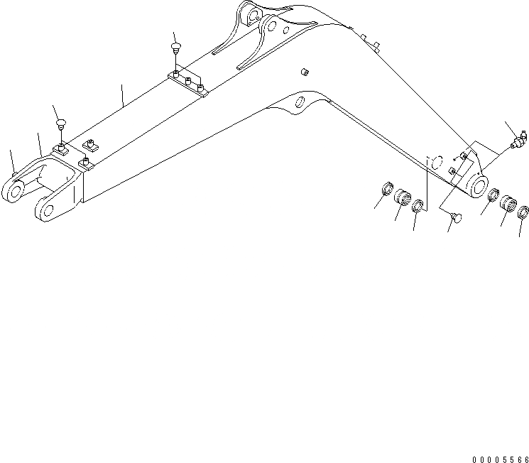 Схема запчастей Komatsu MX45 - СТРЕЛА (СТРЕЛА) (КРОМЕ ЯПОН.) РАБОЧЕЕ ОБОРУДОВАНИЕ
