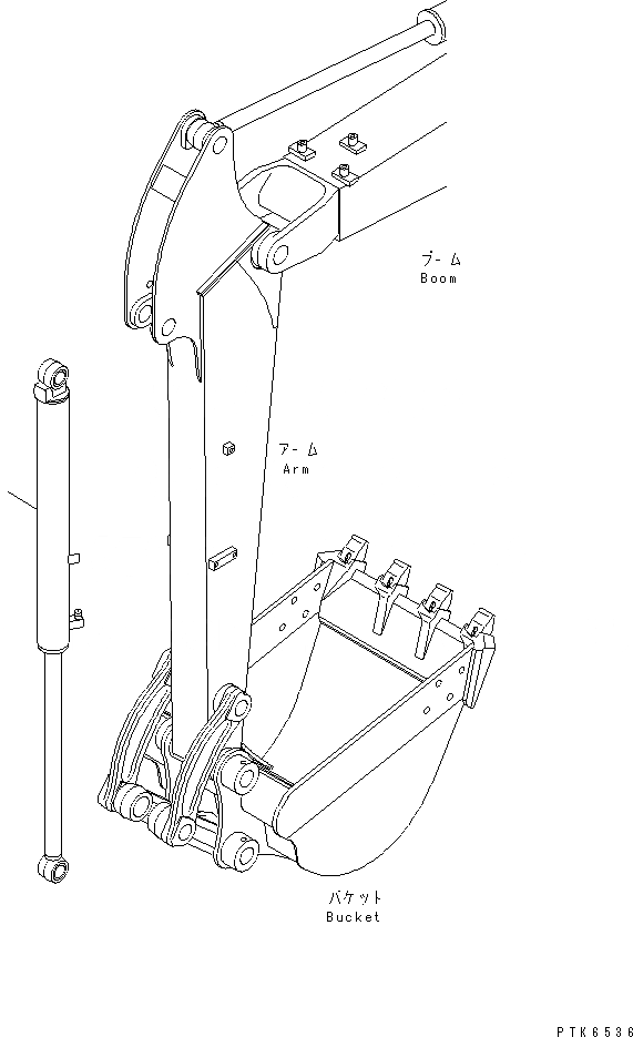 Схема запчастей Komatsu MX45 - ЦИЛИНДР КОВША (КРОМЕ ЯПОН.) РАБОЧЕЕ ОБОРУДОВАНИЕ