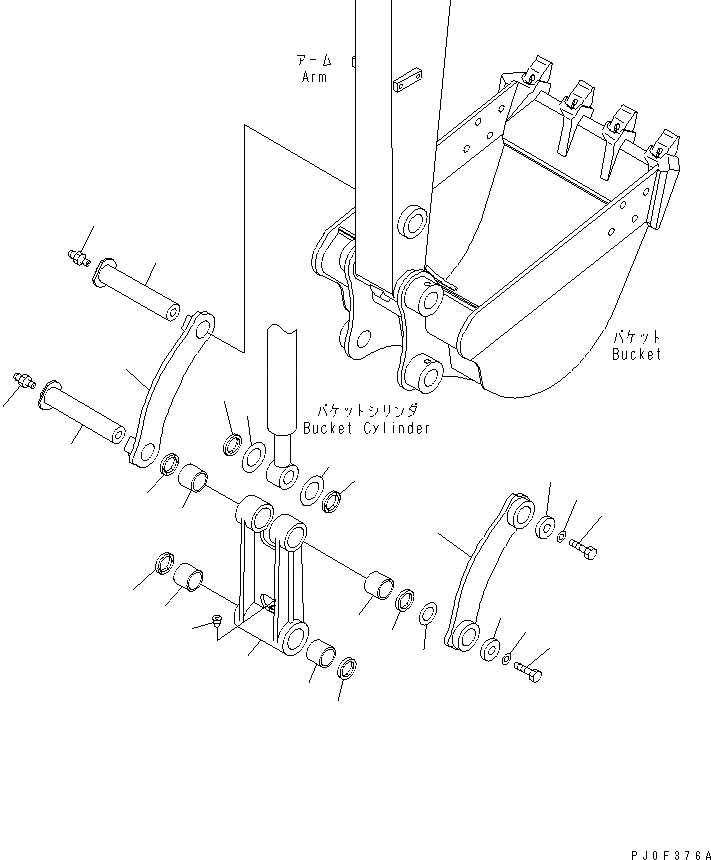 Схема запчастей Komatsu MX45 - СОЕДИНЕНИЕ КОВША (КРОМЕ ЯПОН.) РАБОЧЕЕ ОБОРУДОВАНИЕ