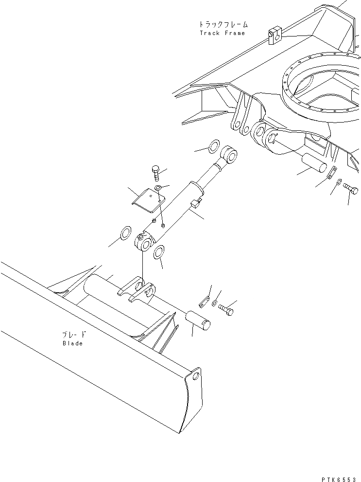 Схема запчастей Komatsu MX45 - ЦИЛИНДР ОТВАЛА РАБОЧЕЕ ОБОРУДОВАНИЕ