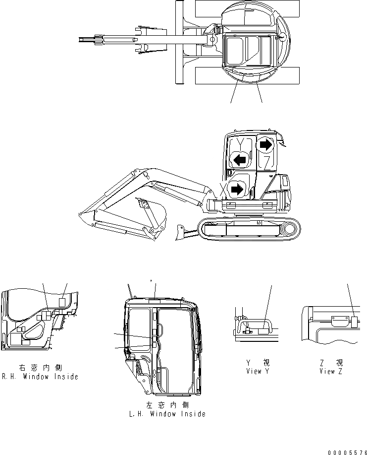 Схема запчастей Komatsu MX45 - ПЛАСТИНЫ (ДЛЯ TOPS КАБИНА) (АНГЛ.) (ДЛЯ СЕВ. АМЕРИКИ) МАРКИРОВКА
