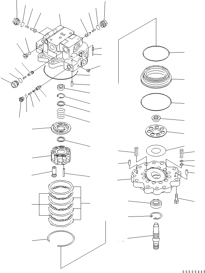 Схема запчастей Komatsu MX45 - МОТОР ПОВОРОТА (/) ОСНОВН. КОМПОНЕНТЫ И РЕМКОМПЛЕКТЫ