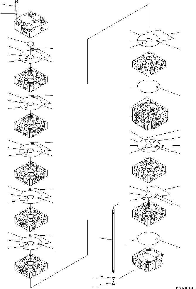 Схема запчастей Komatsu MX45 - ОСНОВН. КЛАПАН (8-КЛАПАН) (/) ОСНОВН. КОМПОНЕНТЫ И РЕМКОМПЛЕКТЫ