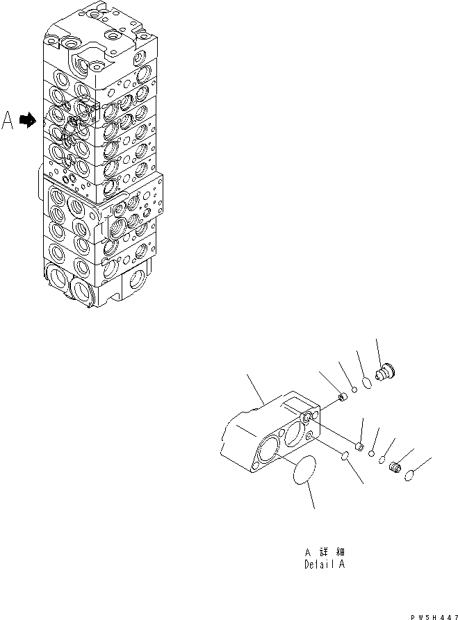 Схема запчастей Komatsu MX45 - ОСНОВН. КЛАПАН (8-КЛАПАН) (7/) ОСНОВН. КОМПОНЕНТЫ И РЕМКОМПЛЕКТЫ