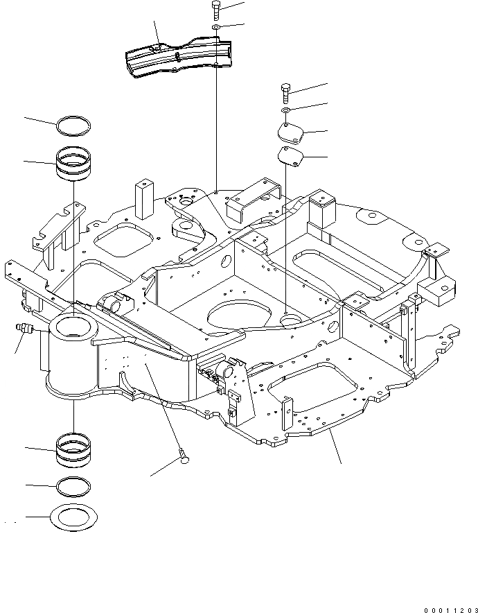 Схема запчастей Komatsu MX502 - ОСНОВНАЯ РАМА ОСНОВНАЯ РАМА И ЕЕ ЧАСТИ