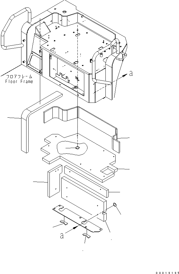 Схема запчастей Komatsu MX502 - ОСНОВН. КОНСТРУКЦИЯ (ЩИТКИ) (НАВЕС) КАБИНА ОПЕРАТОРА И СИСТЕМА УПРАВЛЕНИЯ