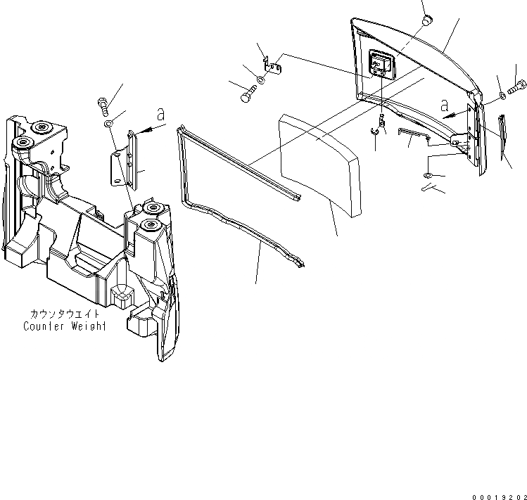 Схема запчастей Komatsu MX502 - КАПОТ ЧАСТИ КОРПУСА