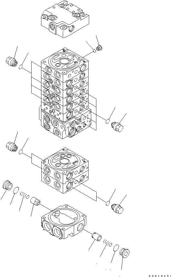 Схема запчастей Komatsu MX502 - ОСНОВН. КЛАПАН (8-КЛАПАН) (/) ОСНОВН. КОМПОНЕНТЫ И РЕМКОМПЛЕКТЫ