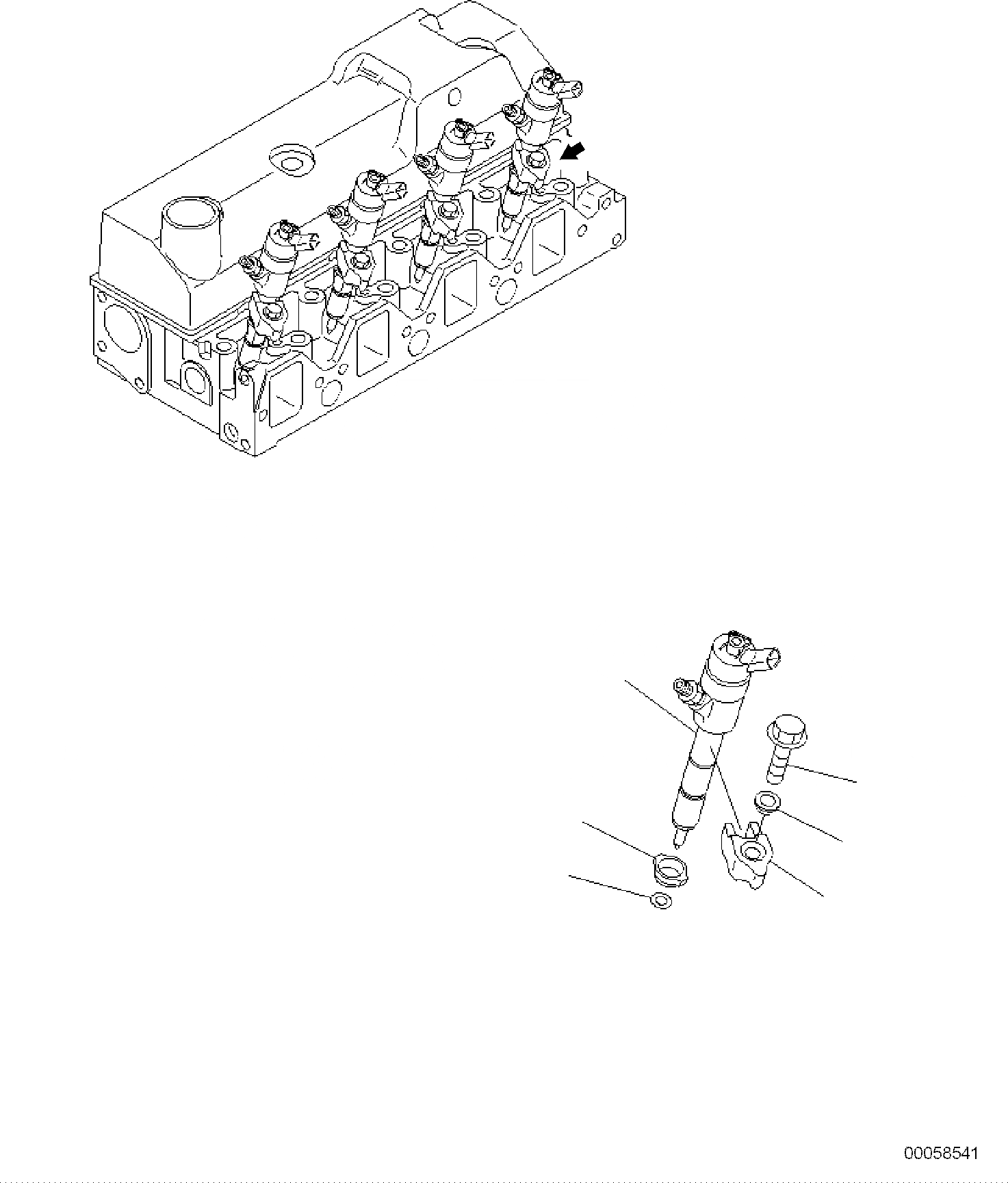 Схема запчастей Komatsu PC118MR-8 - ВПРЫСК ДВИГАТЕЛЬ АКСЕССУАРЫ И ДР.