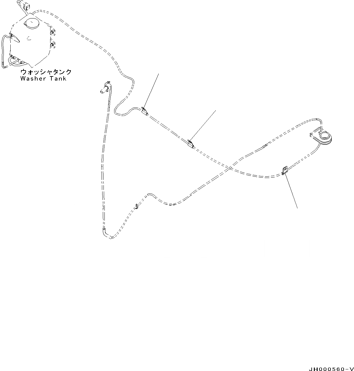 Схема запчастей Komatsu PC130-8 - ОМЫВАТЕЛЬ И ДВОРНИКИ ОМЫВАТЕЛЬ И ДВОРНИКИ