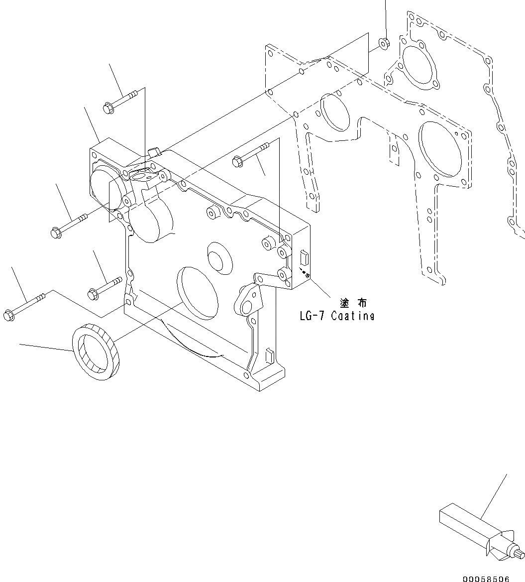 Схема запчастей Komatsu SAA4D95LE-5D - ПЕРЕДН. COVER ПЕРЕДН. COVER